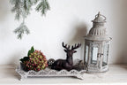 Dekofigur Hirsch liegend Gusseisen Landhaus-Stil