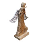 Engelfigur Holz auf Sockel Weihnachtsfigur H26cm