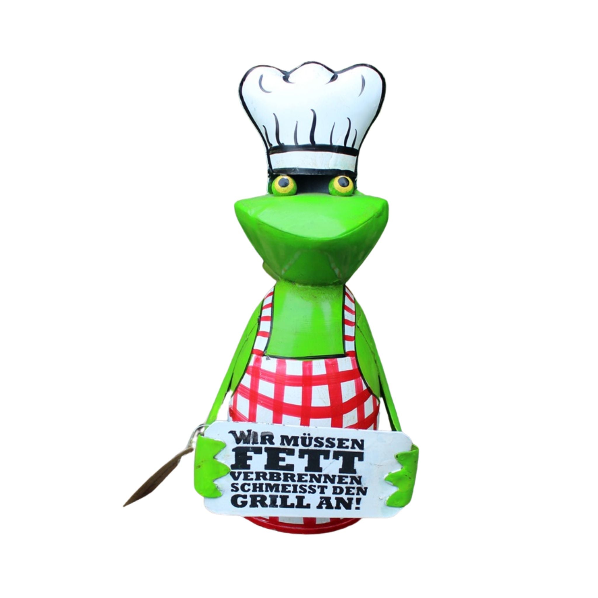 Zaunhocker Frosch Grill rot/weiß