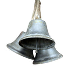 Dekoglocke Metall zinkfarben zum Aufhängen 6 cm