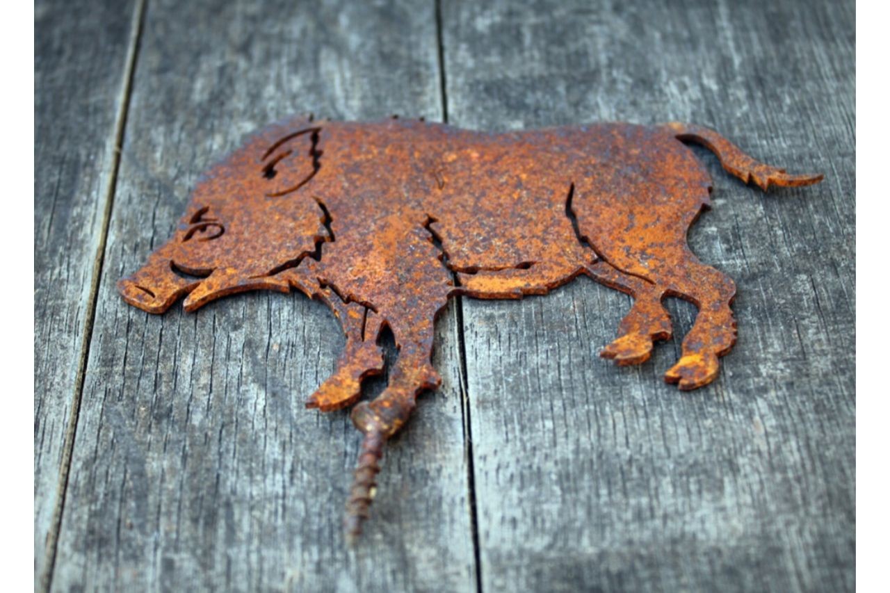 Gartenstecker Wildschwein Edelrost