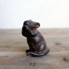 Gartenfigur Maus sitzend Gusseisen