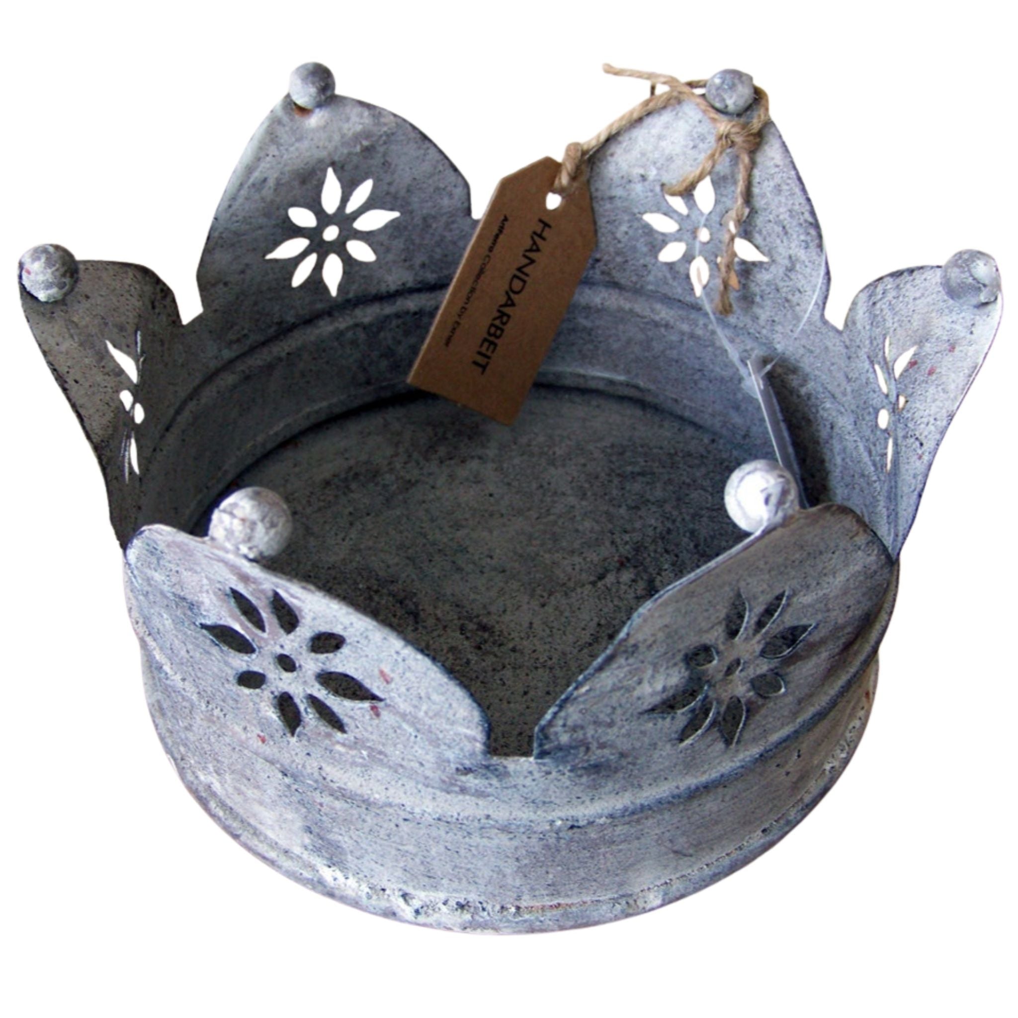 Krone Kerzenhalter Metall Shabby Chic 18cm