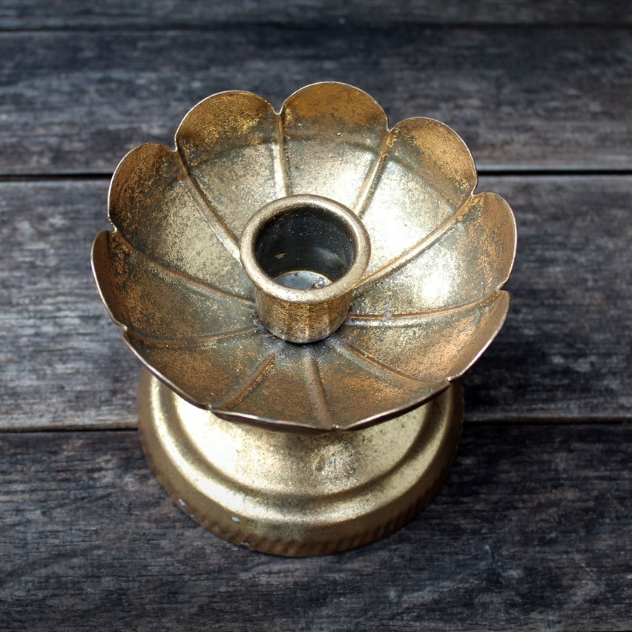 Kerzenständer gold Blüte