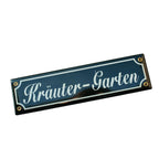 Emaille Schild Kräutergarten Dunkelgrün Weiß 30 cm
