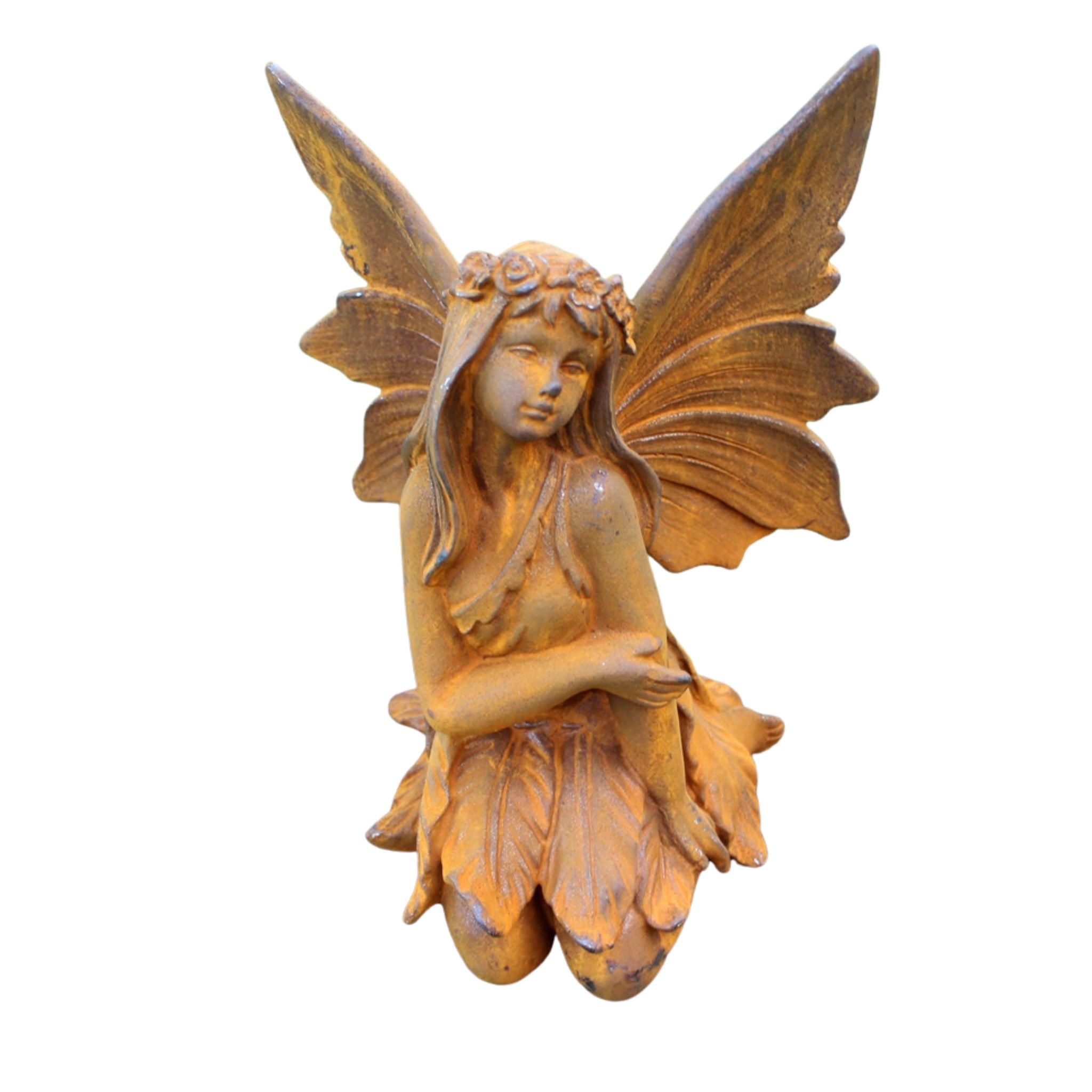 Gartenfigur Elfe knieend