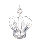 Shabby Pflanzkrone weiß Metall H27cm