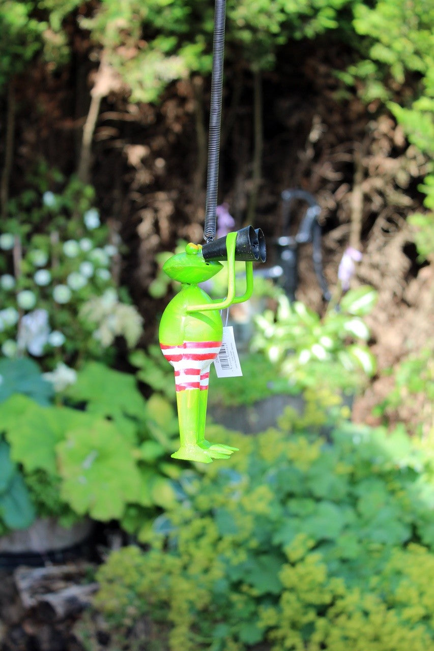 Frosch Spanner hüpfend Gartenfigur