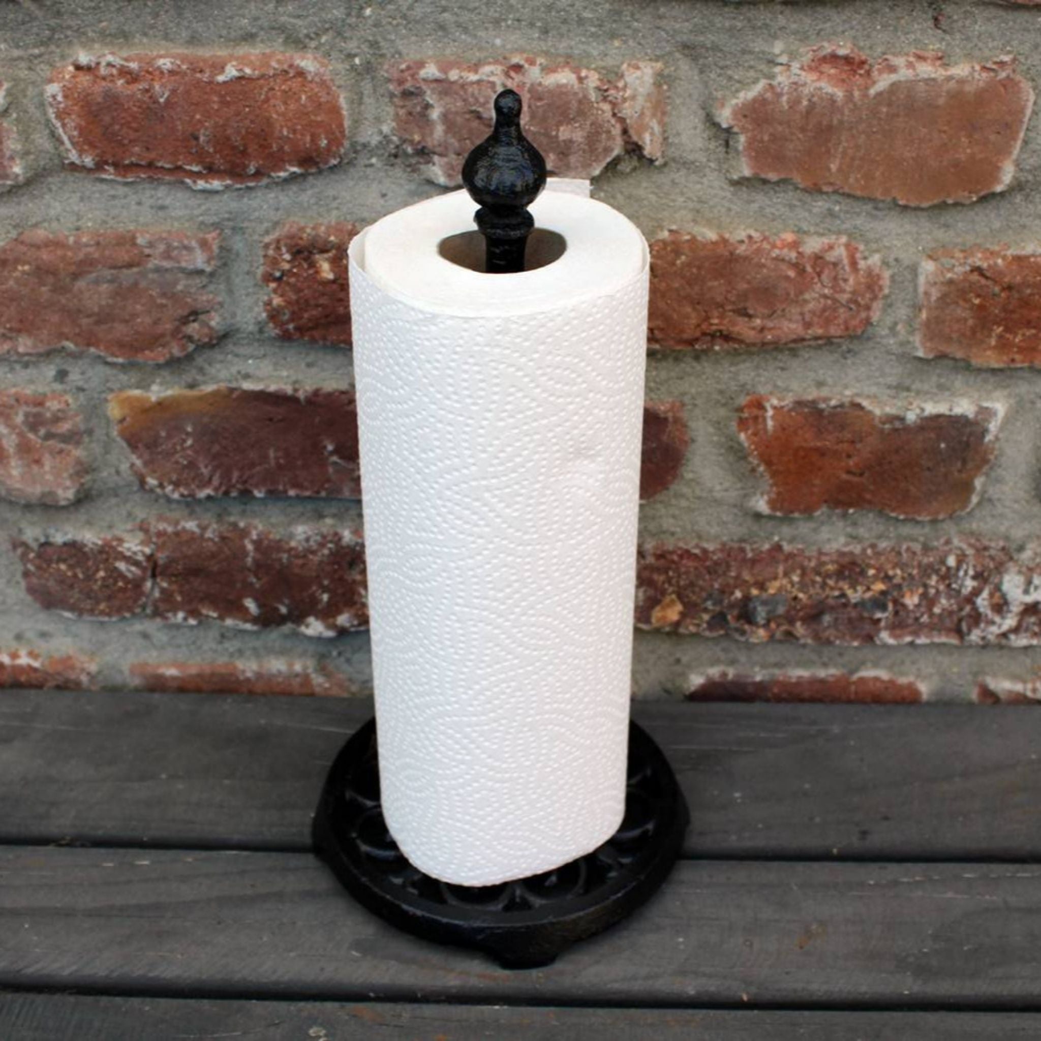 Küchenrollenhalter Gusseisen Antikschwarz Nostalgie 33cm