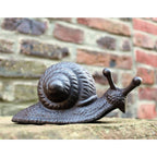 Gartenfigur Schnecke Gusseisen Antikbraun Landhaus-Stil 16cm