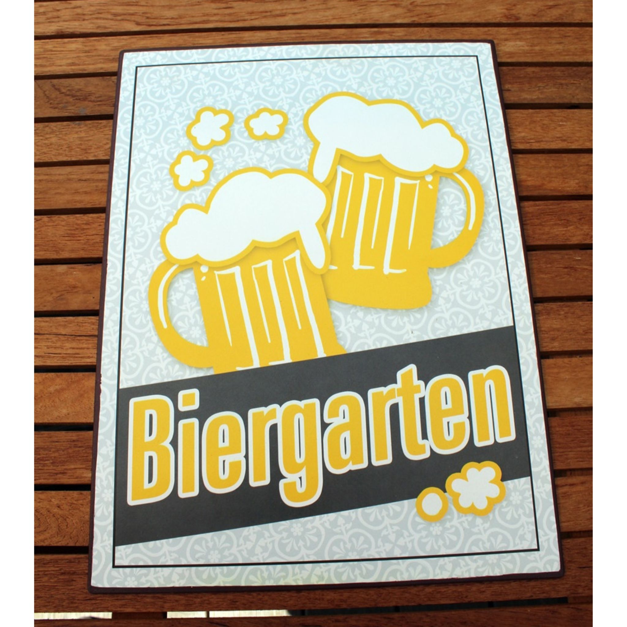 Metallschild Biergarten Wanddeko Dekoschild 35x26cm