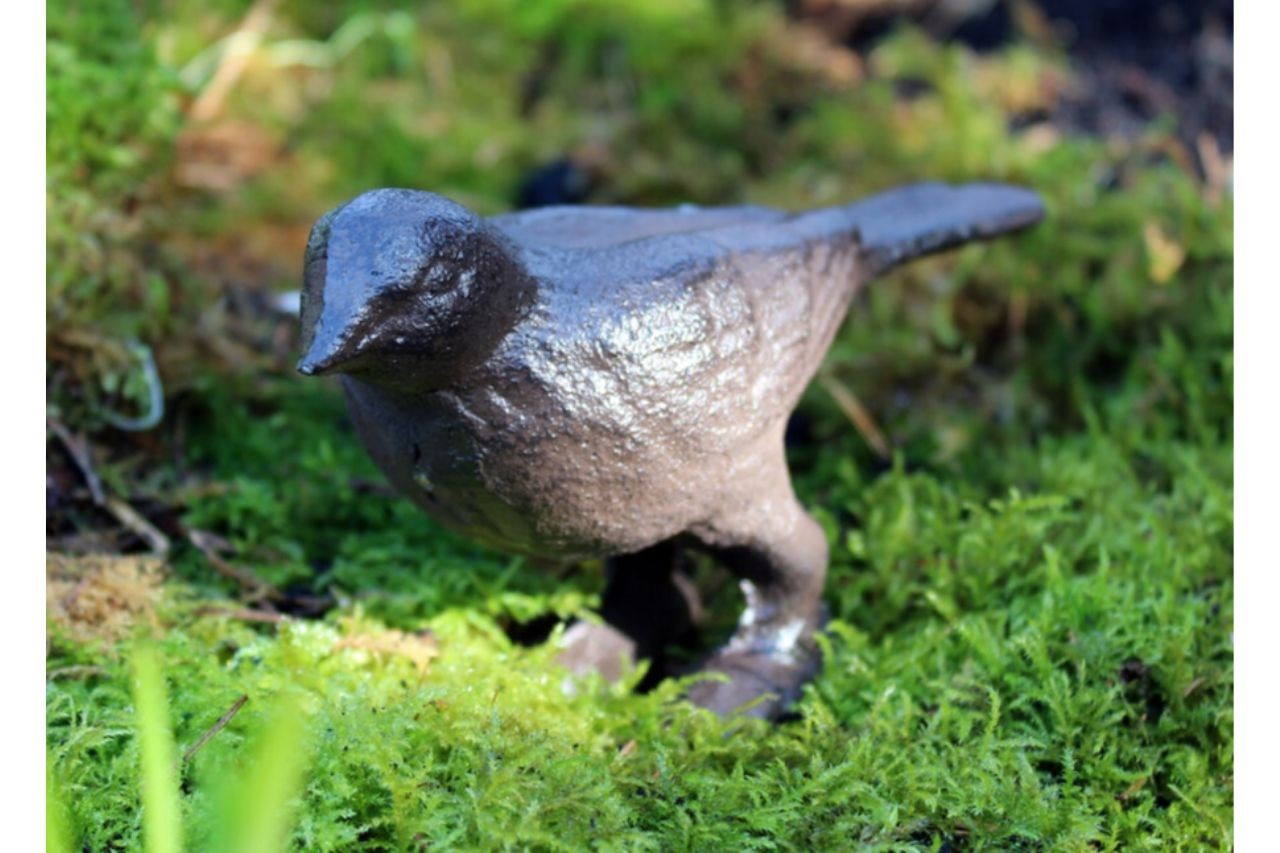 Gartenfigur Vogel Gusseisen antikbraun