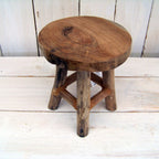 Teak Hocker klein NEU Deko Kerzenteller Untersetzer