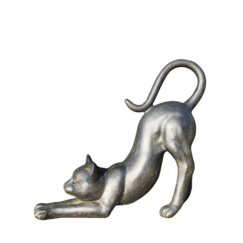 Dekofigur Katzen strecken Tierfigur Katzenfigur
