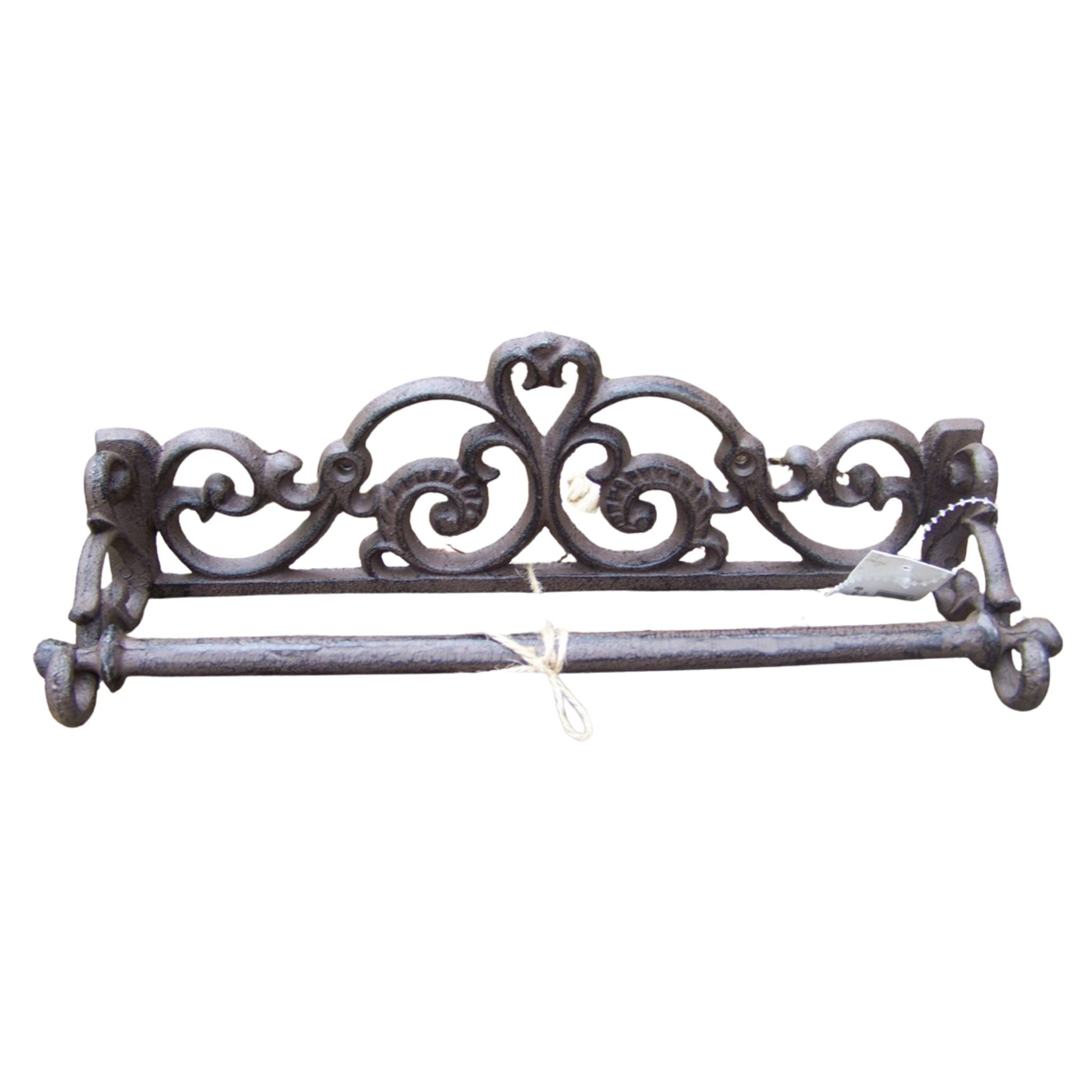 Wand Küchenrollenhalter antikbraun Gusseisen Landhausstil