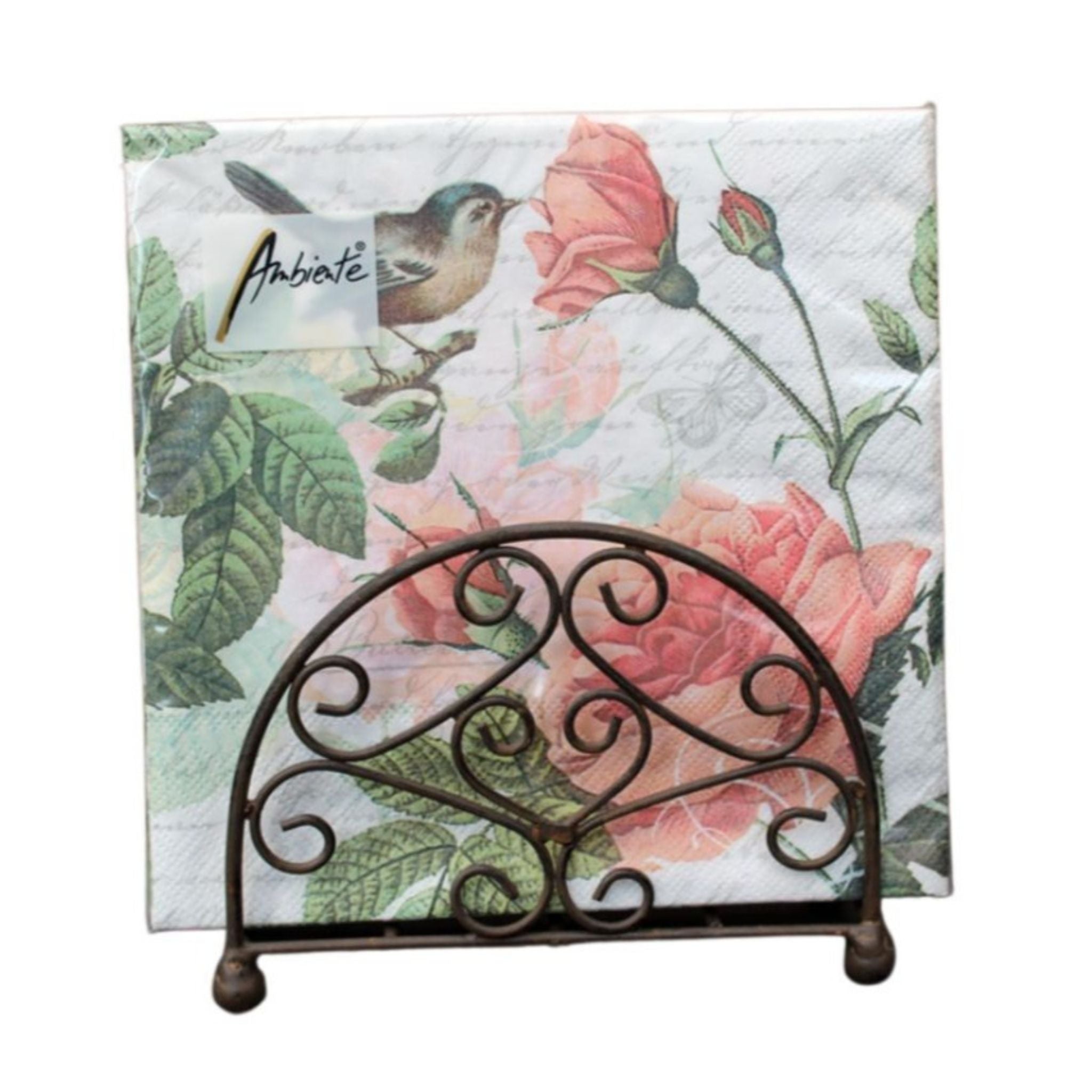 Serviettenhalter Rund Antikbraun Landhaus-Stil 14cm