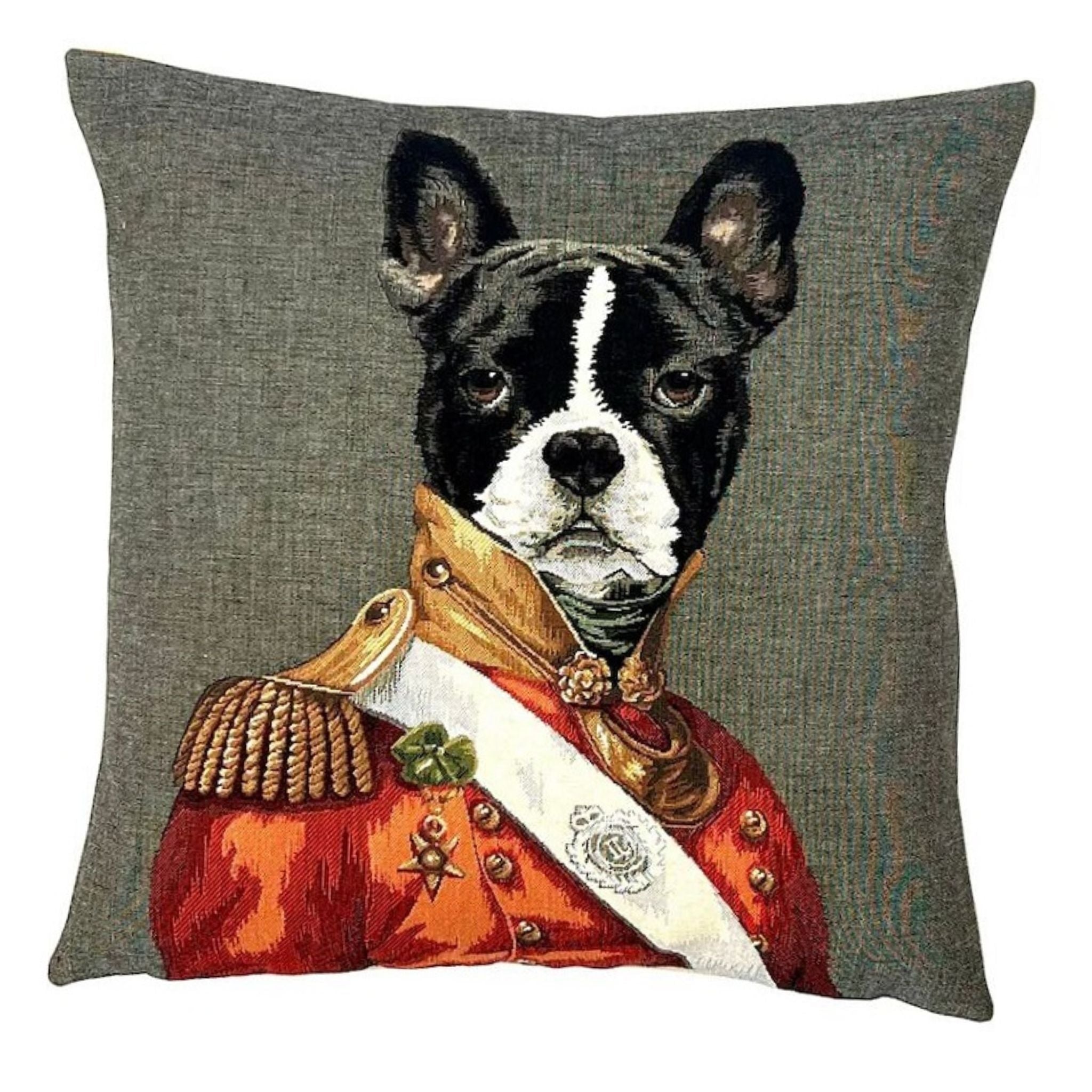 Gobelin Kissen Französische Bulldogge Sofakissen incl Füllung