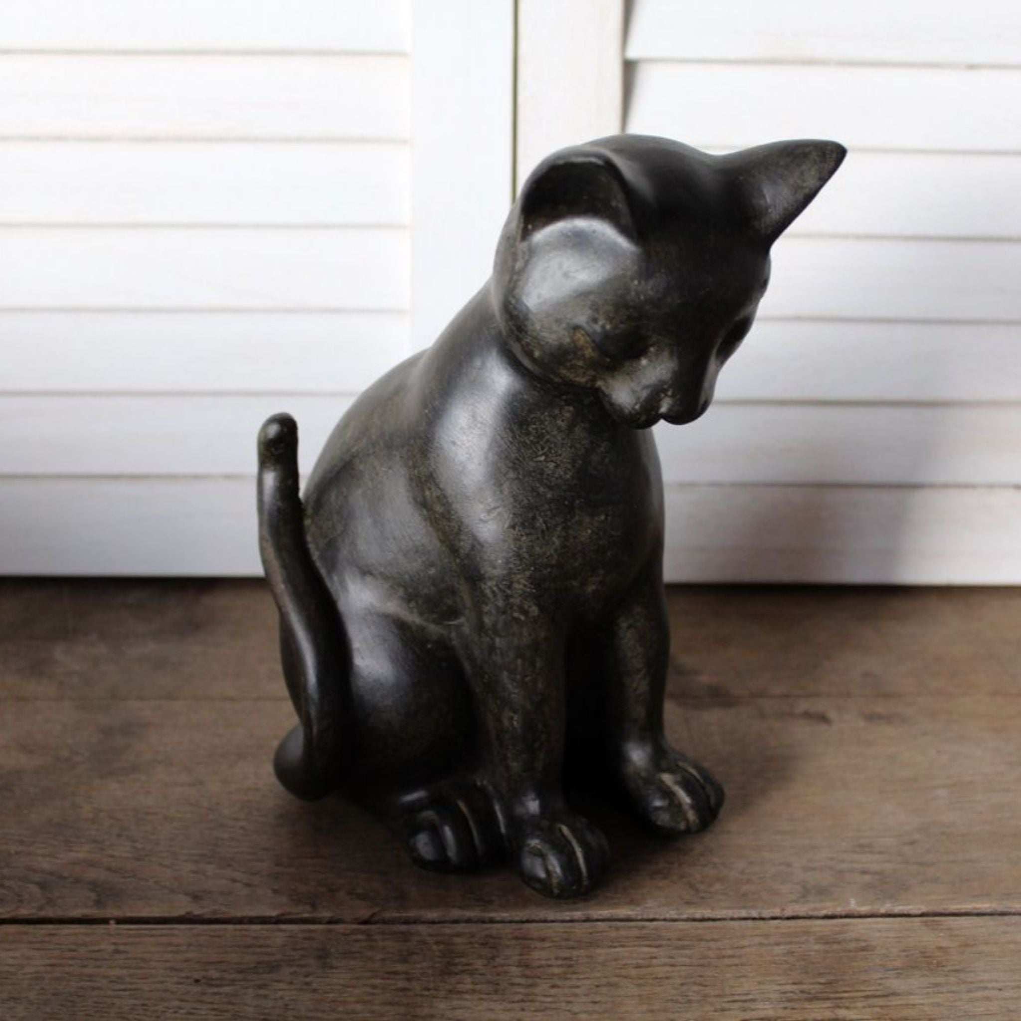Dekofigur Katze Sitzend Vintage Look 21cm