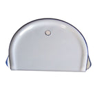 Emaille Seifenschale Weiß Blau 13 cm