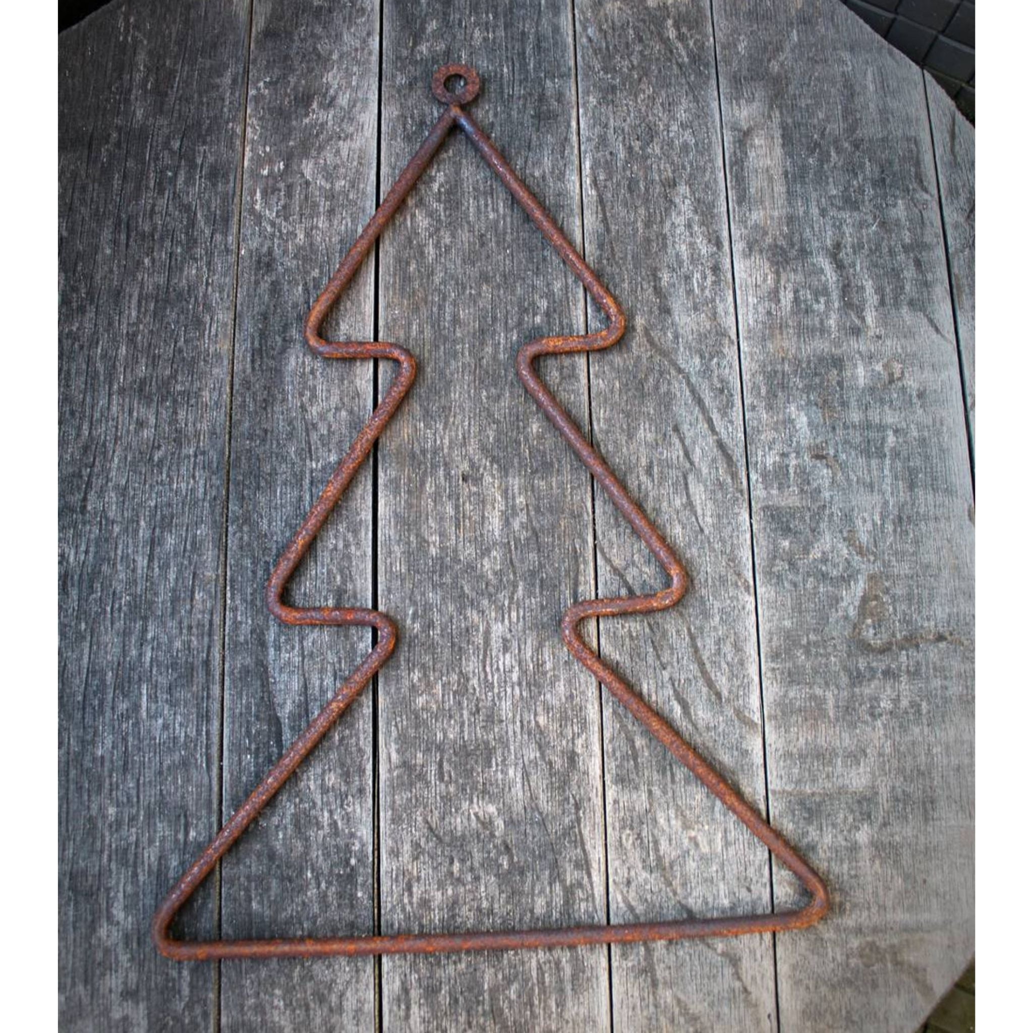 Tannenbaum zum Hängen Edelrost Eisen Landhausstil 35x24cm