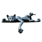 Dekofigur Katze schlafend Vintage-Anthrazit 36 cm