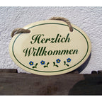 Emailleschild Herzlich willkommen
