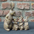 Dekofigur Hasenfamilie Hasenmama mit Kindern 16,5 cm