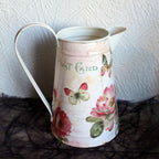 Deko Kanne Blumen und Schmetterlinge Shabby H18cm