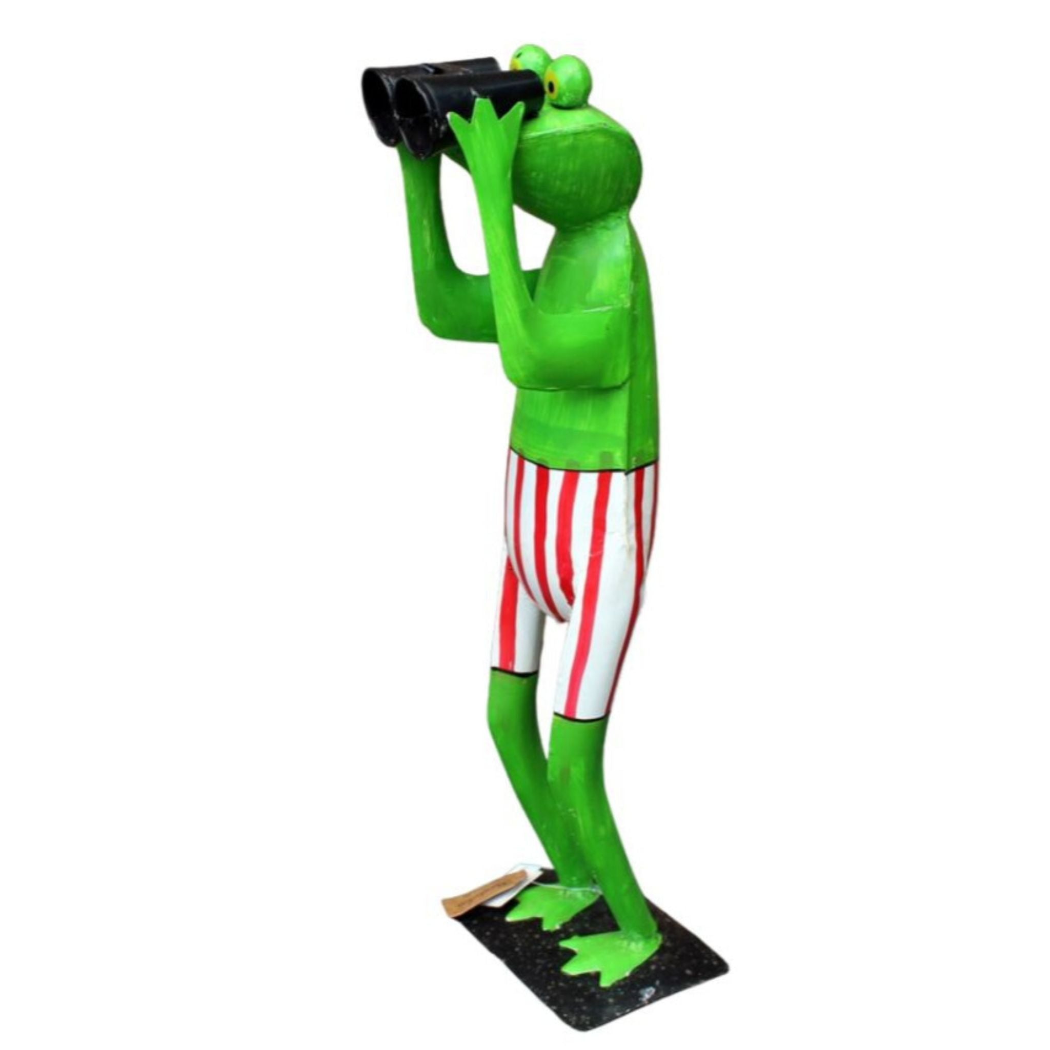 Gartenfigur Frosch Spanner Badehose rot