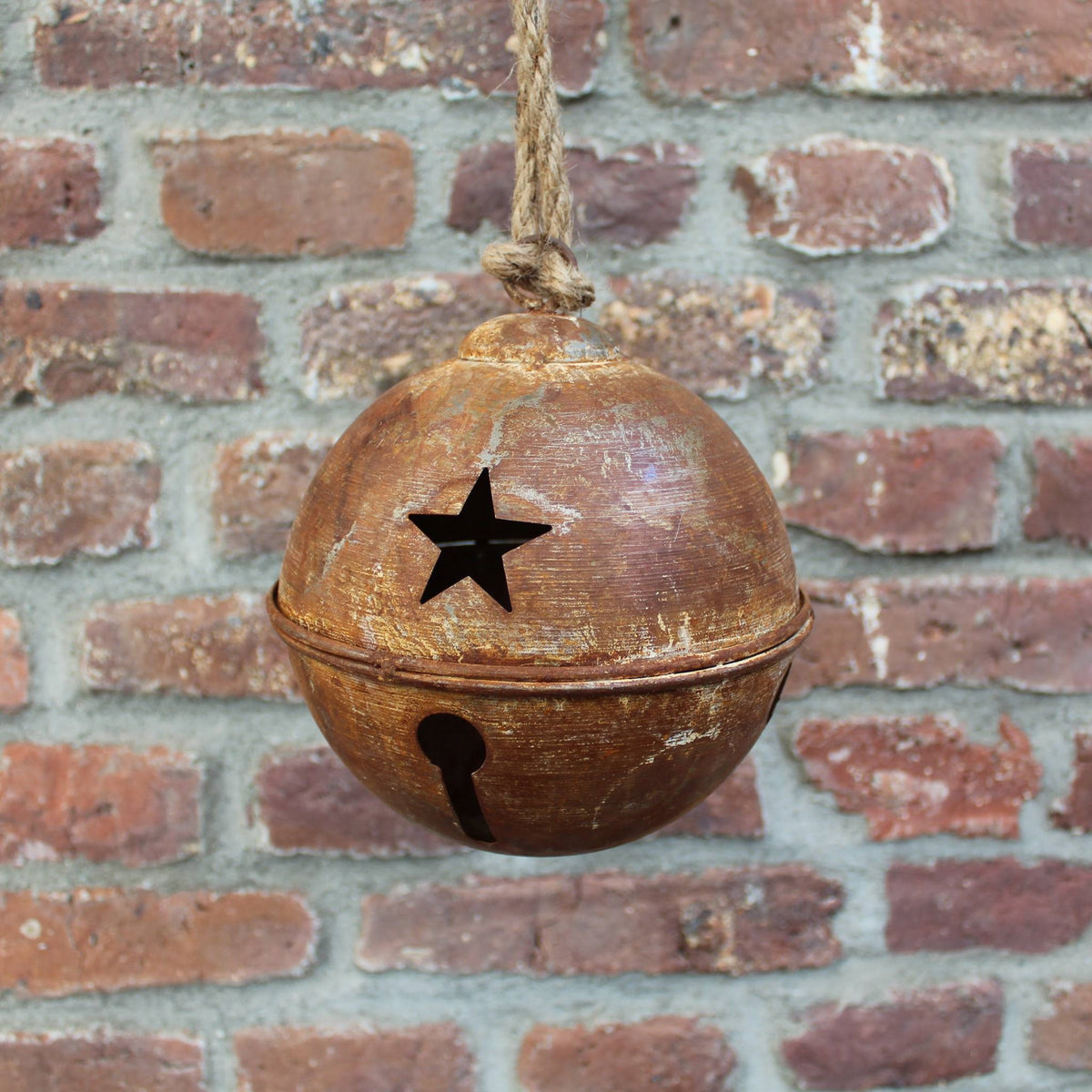 Deko Schellenglocke Rost mit Sternen 16 cm