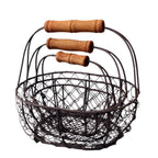 Dekokorb Pflanzkorb Set mit Holzgriff Landhausstil