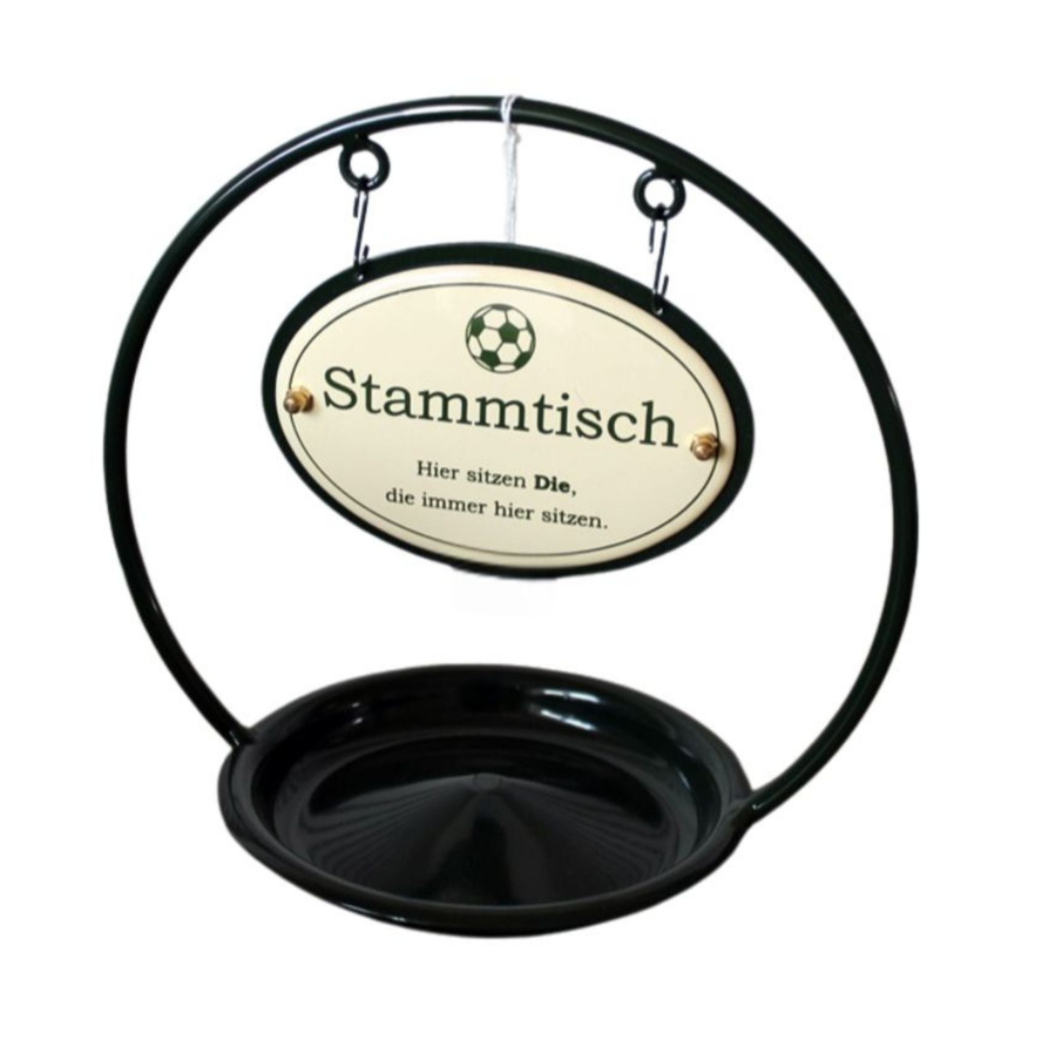 Emaille Stammtisch-Aufsteller mit Aschenbecher Fußball