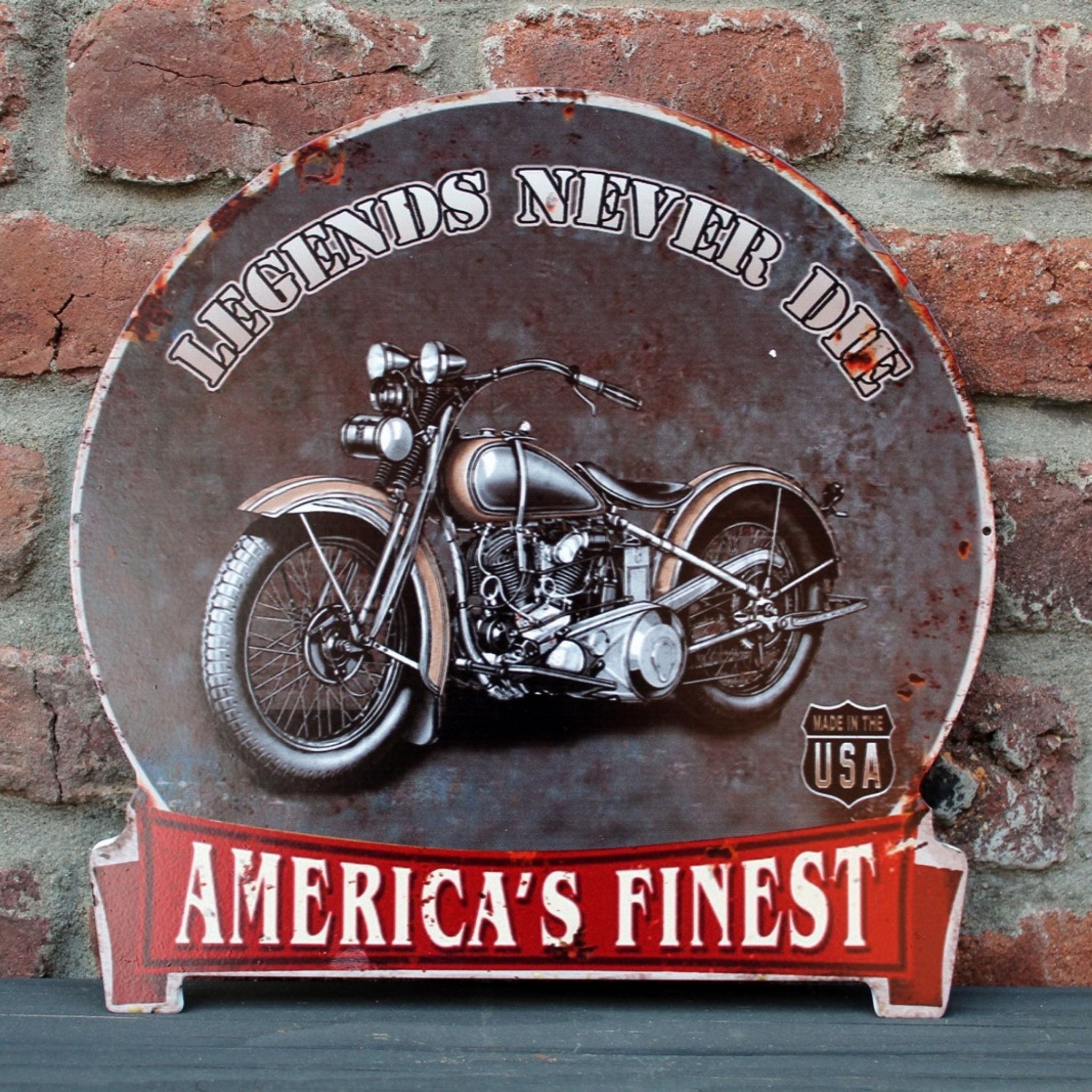 Blechschild Motorrad Retro Stil 30x28 cm