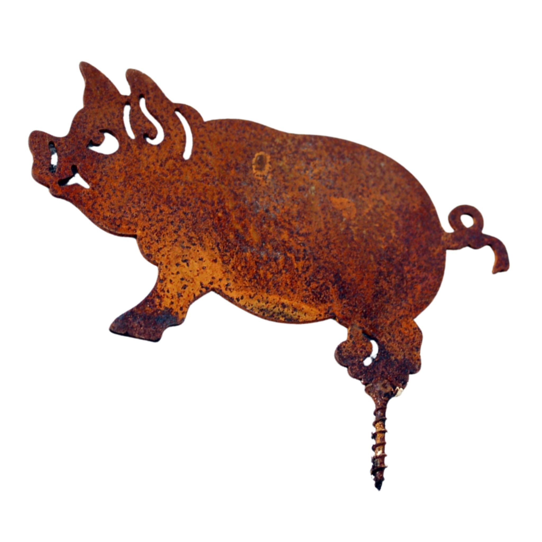 Gartenstecker Schwein Edelrost