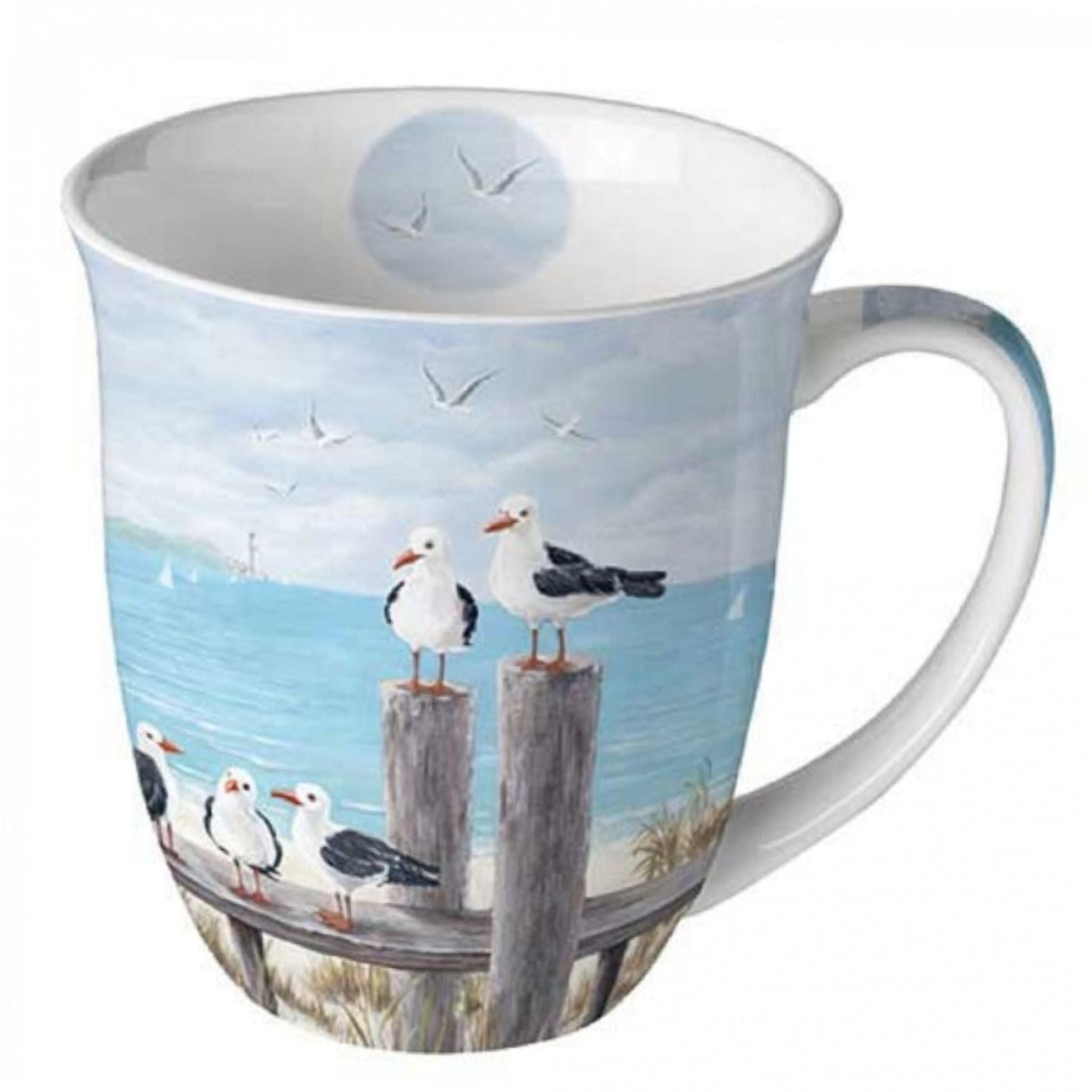 Porzellan Tasse Möwen am Meer Maritimer Stil 0,4L