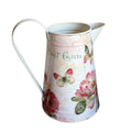 Deko Kanne Blumen und Schmetterlinge Shabby H18cm