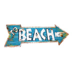 Shabby Blechschild Beach maritim 50 x 19 cm