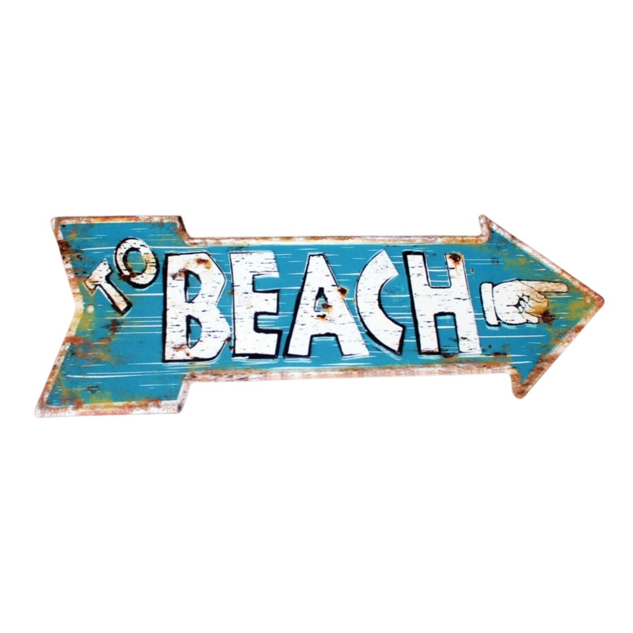 Shabby Blechschild Beach maritim 50 x 19 cm