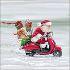 20 Servietten Weihnachtsmann auf Roller