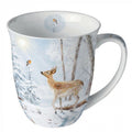 Porzellan Tasse Reh mit Rotkehlchen Landhausstil 0,4 L