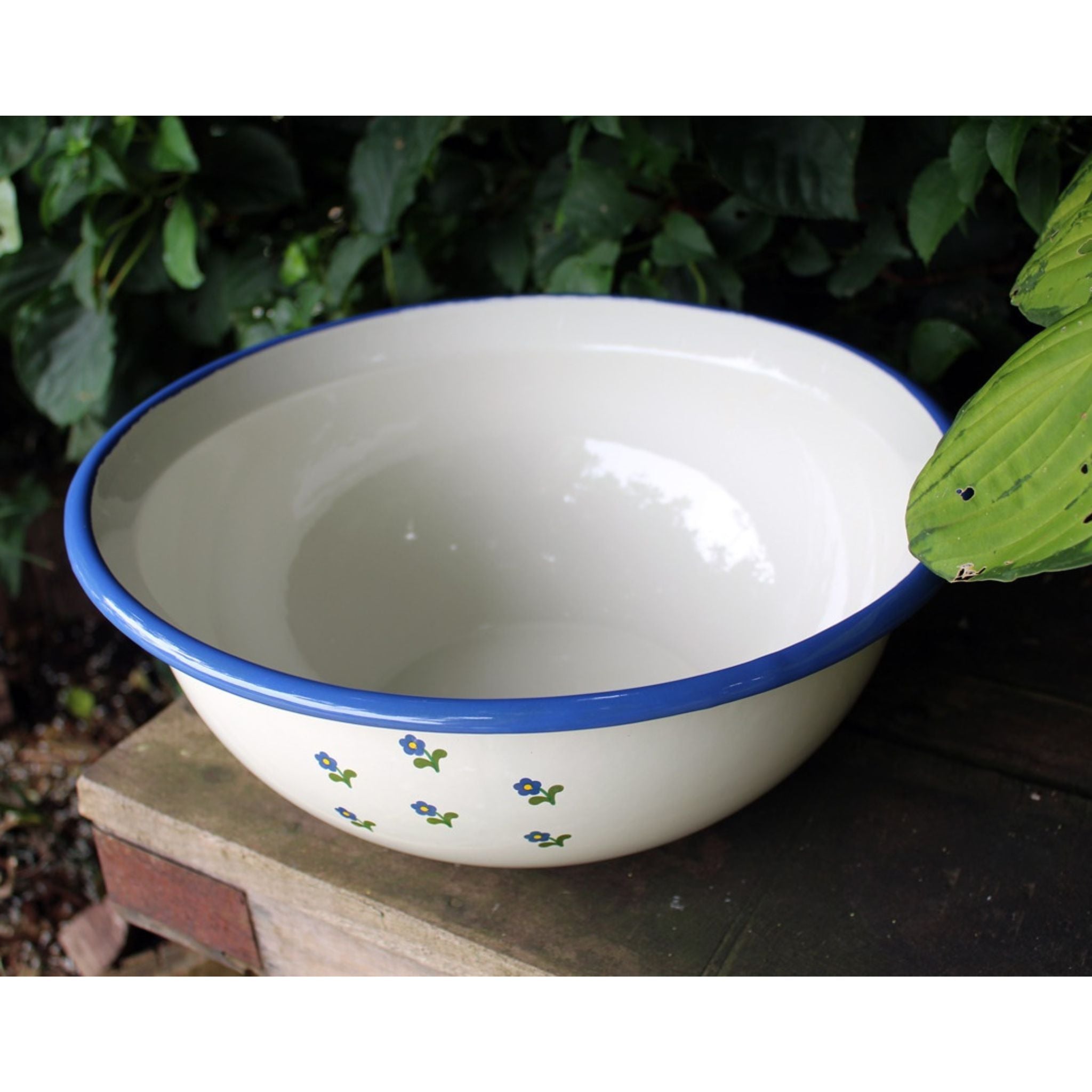 Emaille Schüssel Blümchen im Landhausstil 36cm