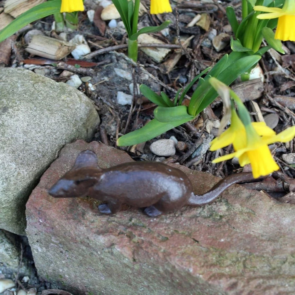 Gartenfigur Maus Gusseisen