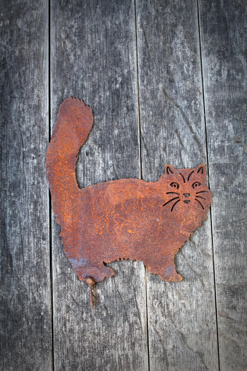 Gartenstecker Edelrost Dicker Kater