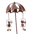 Rost Windspiel Katz' und Maus Gartendeko Gartenstecker