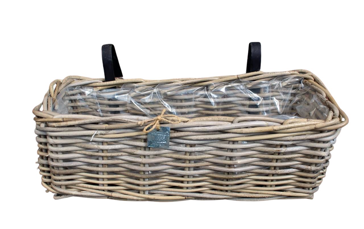 Balkonkasten Rattan grau Landhaus L46cm