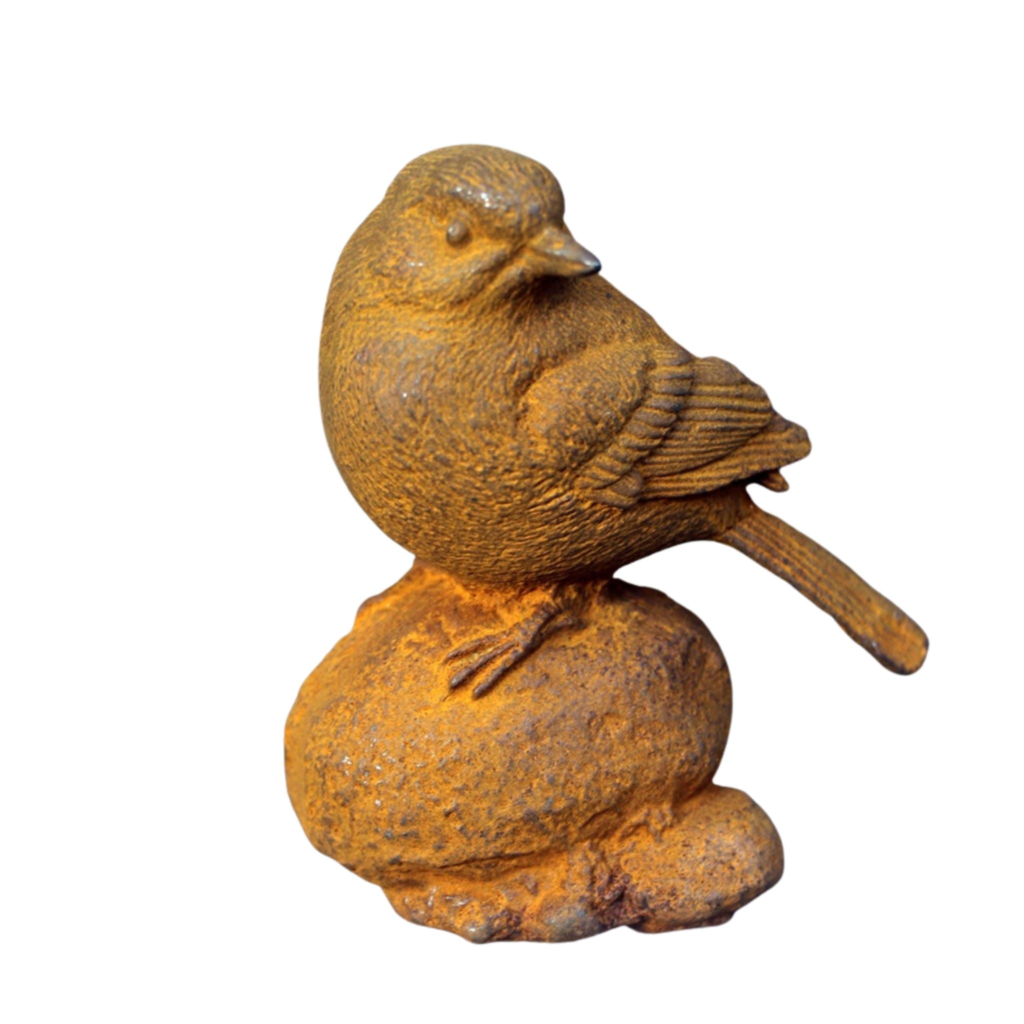 Gartenfigur Vogel auf Stein