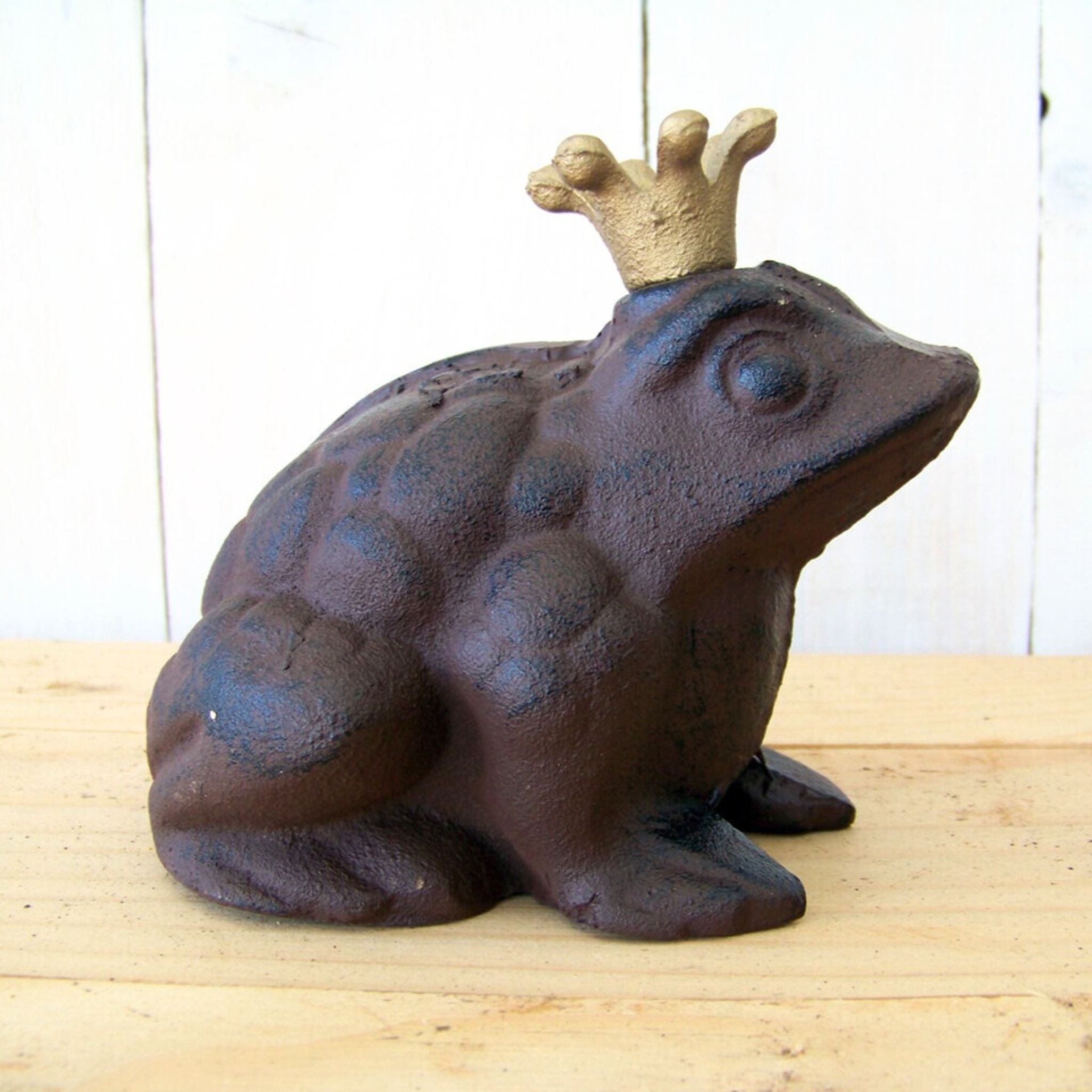 Gartenfigur Froschkönig Gusseisen