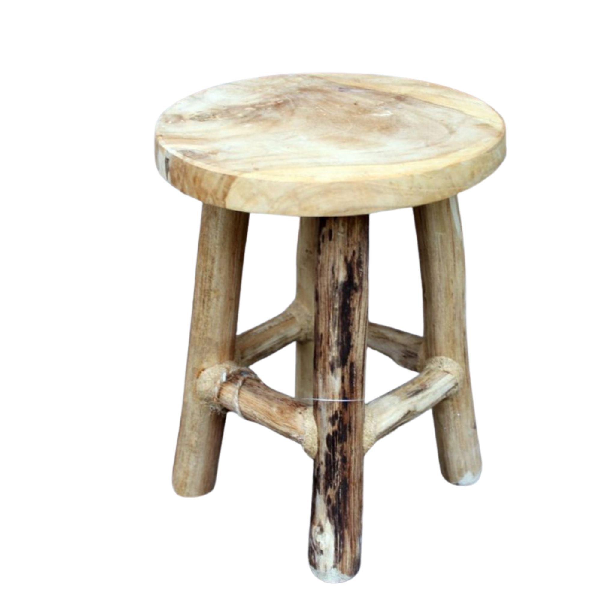 Teak Hocker H22 cm Landhausstil Holz Untersetzer
