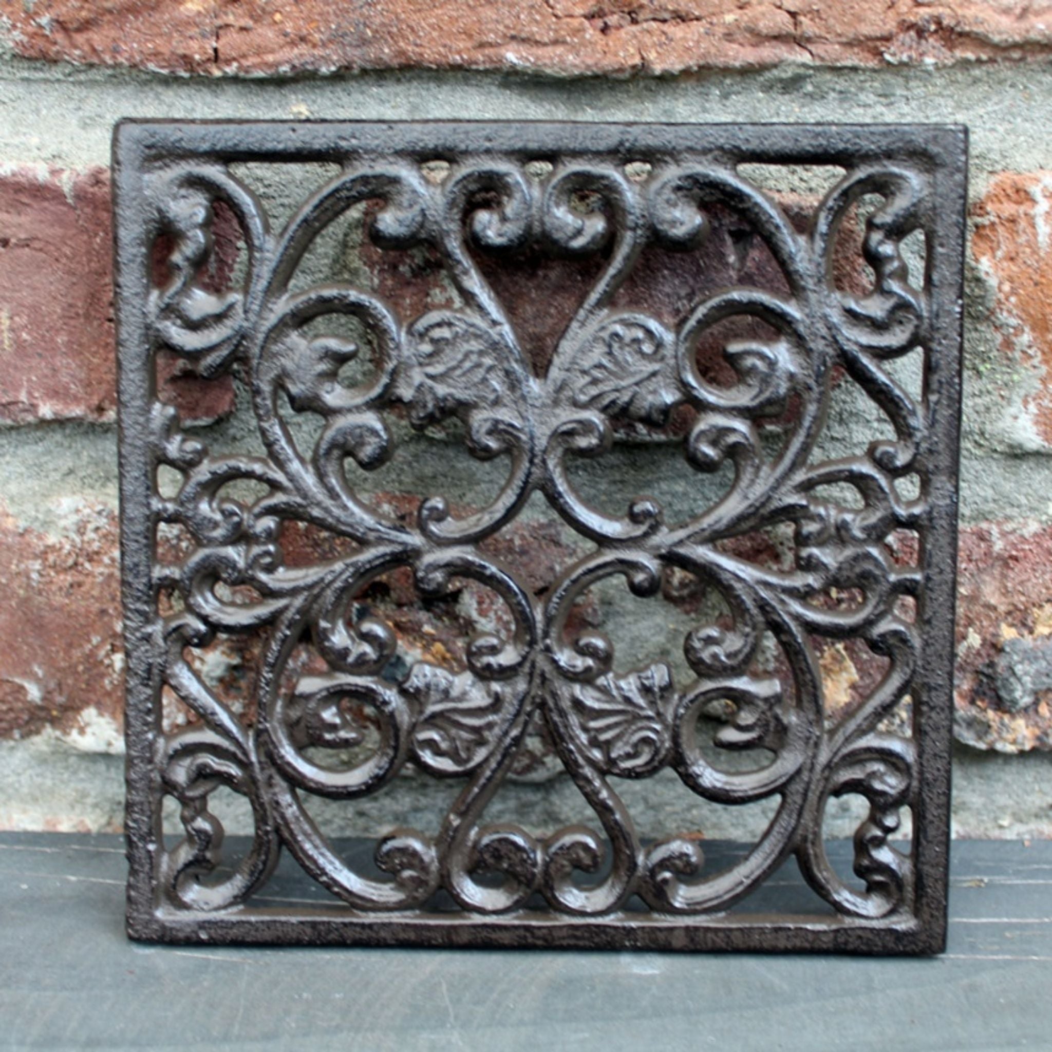 Untersetzer Gusseisen Quadratisch Antikbraun 17cm