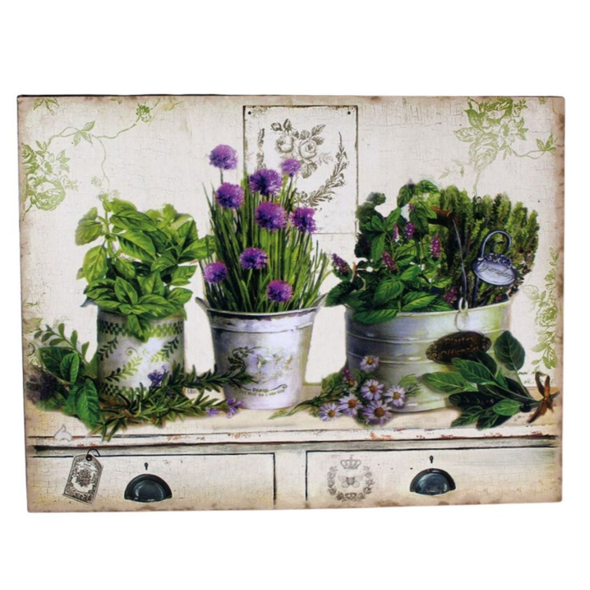 Blechschild Kräuter Shabby 25x33cm